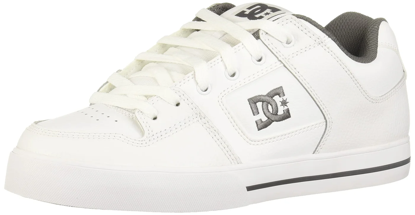 Premium Low Top Skate Sneakers for Men Durable Casual Athletic Footwear (White, 44.5 EU) vav1z
