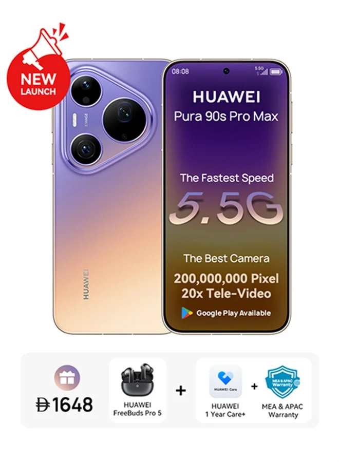 Pro Max 5.5G Smartphone 12GB RAM 512GB Storage AI Dual SIM (Blaze Purple, 6.9 in) Middle East Version hrb8t