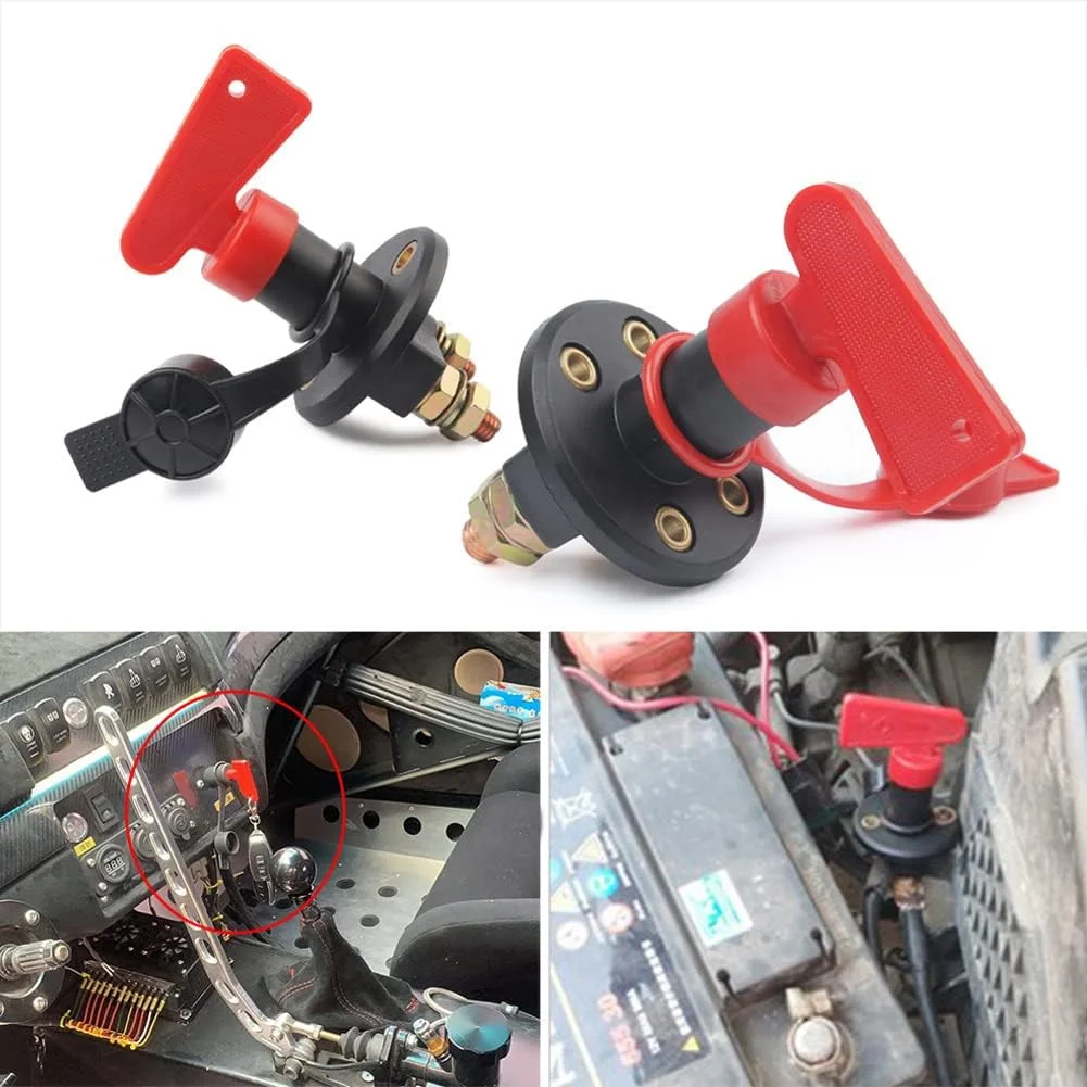 Premium Battery Disconnect Switch 12V 24V Power Cut Off Kill Switch with Key and Cover for Marine Car Boat RV ATV o86fm