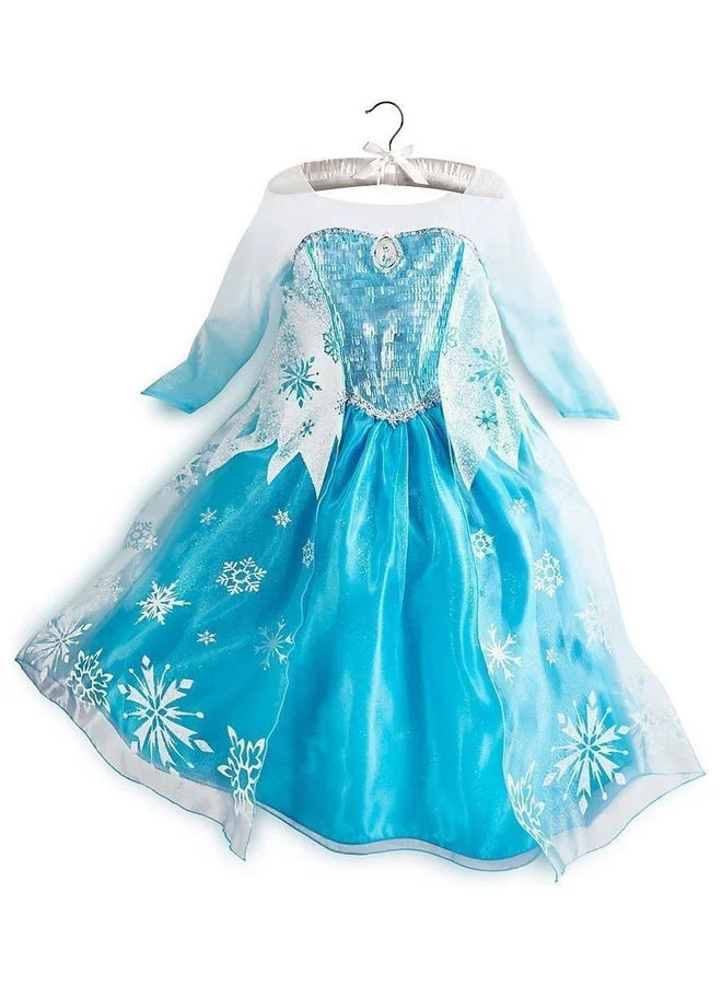 BG Ice Princess Costume Dress for Kids Premium Fabric Party Outfit (Blue, 120cm) fu6bc
