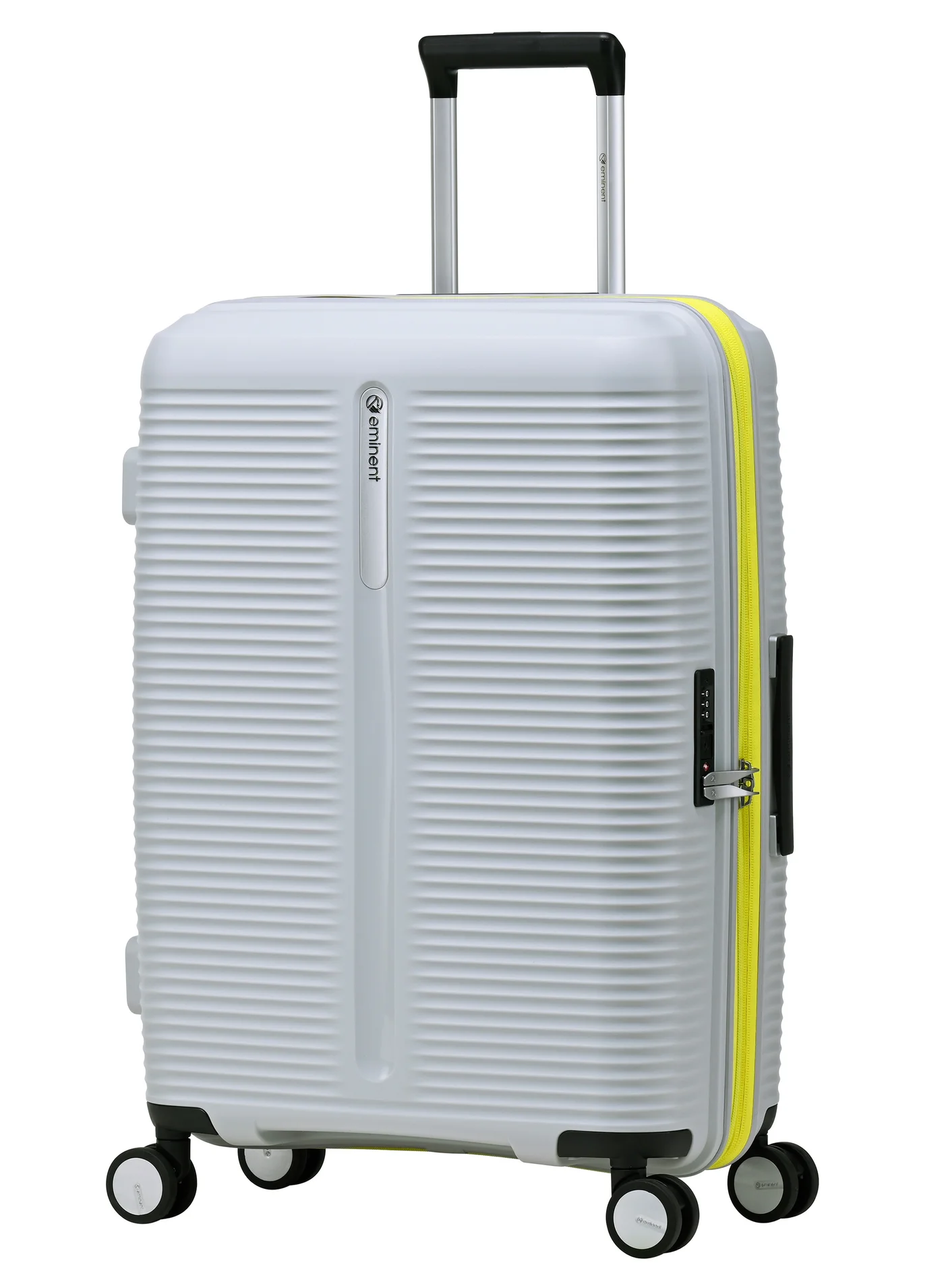 Eminent Hard Case Checked Luggage 28 inch Expandable Travel Suitcase with TSA Lock and 360 Spinner Wheels (Glacier Gray, 71 cm) mm6y1