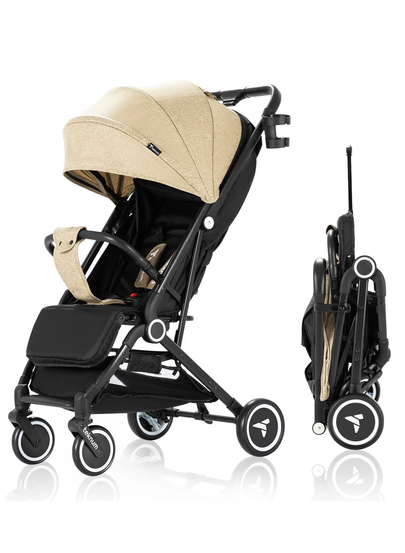 TEKNUM Travel Cabin Stroller Lightweight Foldable Pushchair with Cup Holder (Ivory, One Size) jtzhu