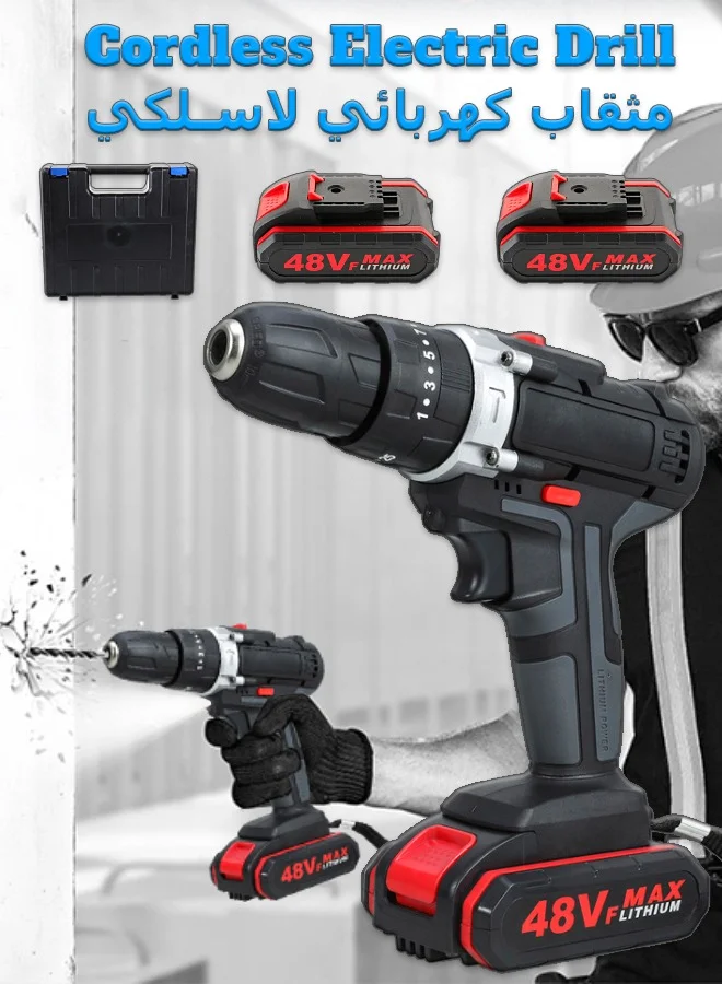 Mi VAZA Cordless Electric Impact Drill Kit (48V, 2 Batteries) Professional Multifunctional Power Tool Set for Home Improvement ied0d