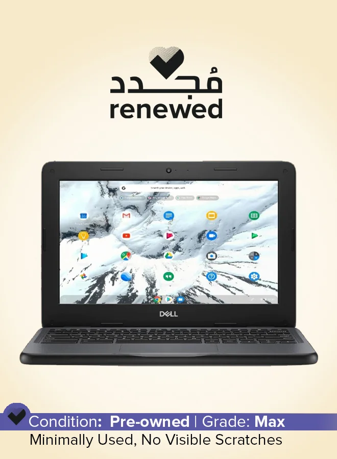 Premium 11.6 Inch Laptop Intel Celeron Dual Core 4GB RAM 16GB SSD Chrome OS (Black) n3xhh