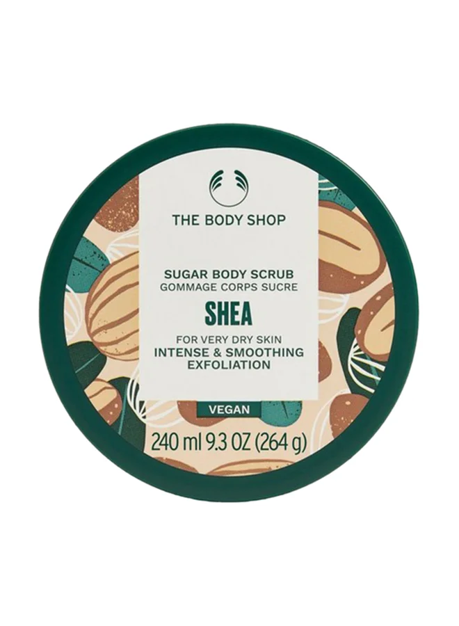 Shea Body Scrub Premium Sugar Exfoliator for Dry Skin Nourishing Shea Butter Formula (240 mL) nqr6d