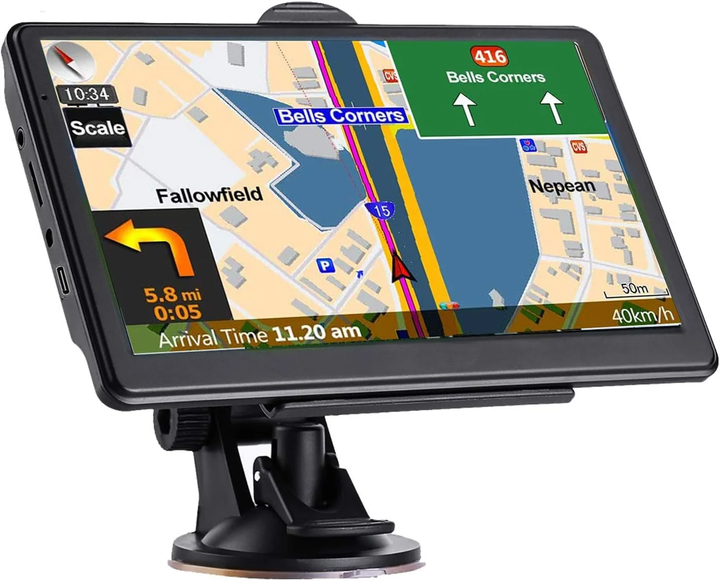 NAVRUF GPS Navigation System for Car, 7-inch Touch Screen, Real-Time Voice Guidance, Preloaded Maps (7 inch) 9402k