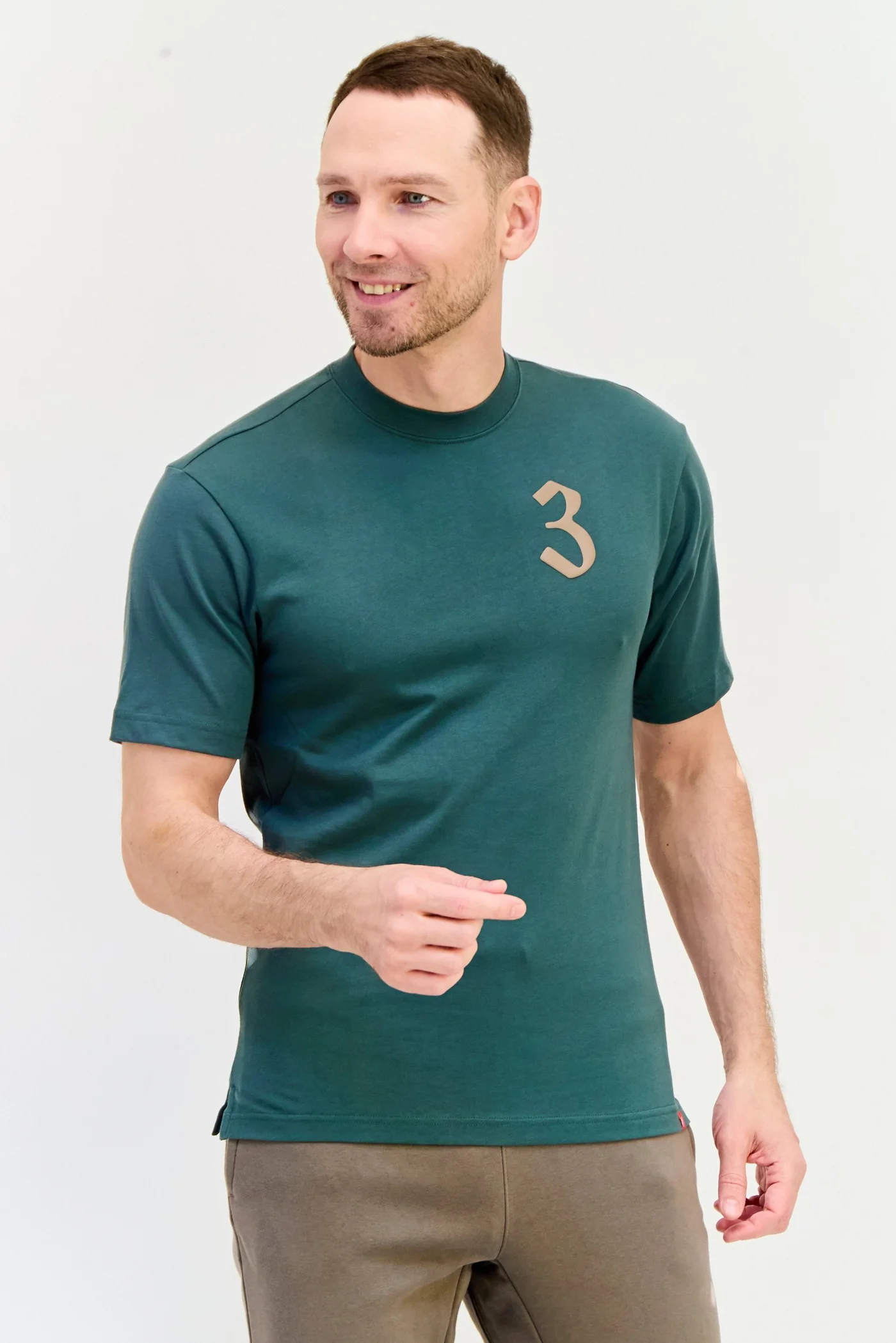 Premium Men Sportswear Short Sleeve Outdoor T-Shirt (Green, Large) 684ak