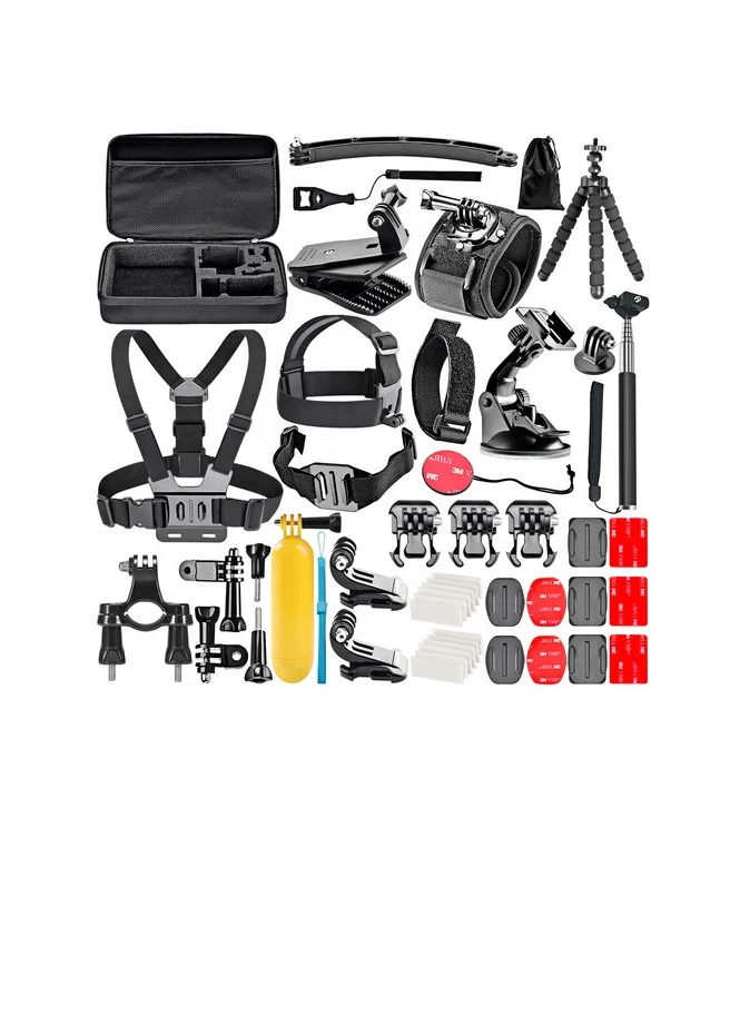 Action Camera Accessory Kit 50-in-1 Universal Mount Set for Outdoor Photography (50 Pieces) fo02y