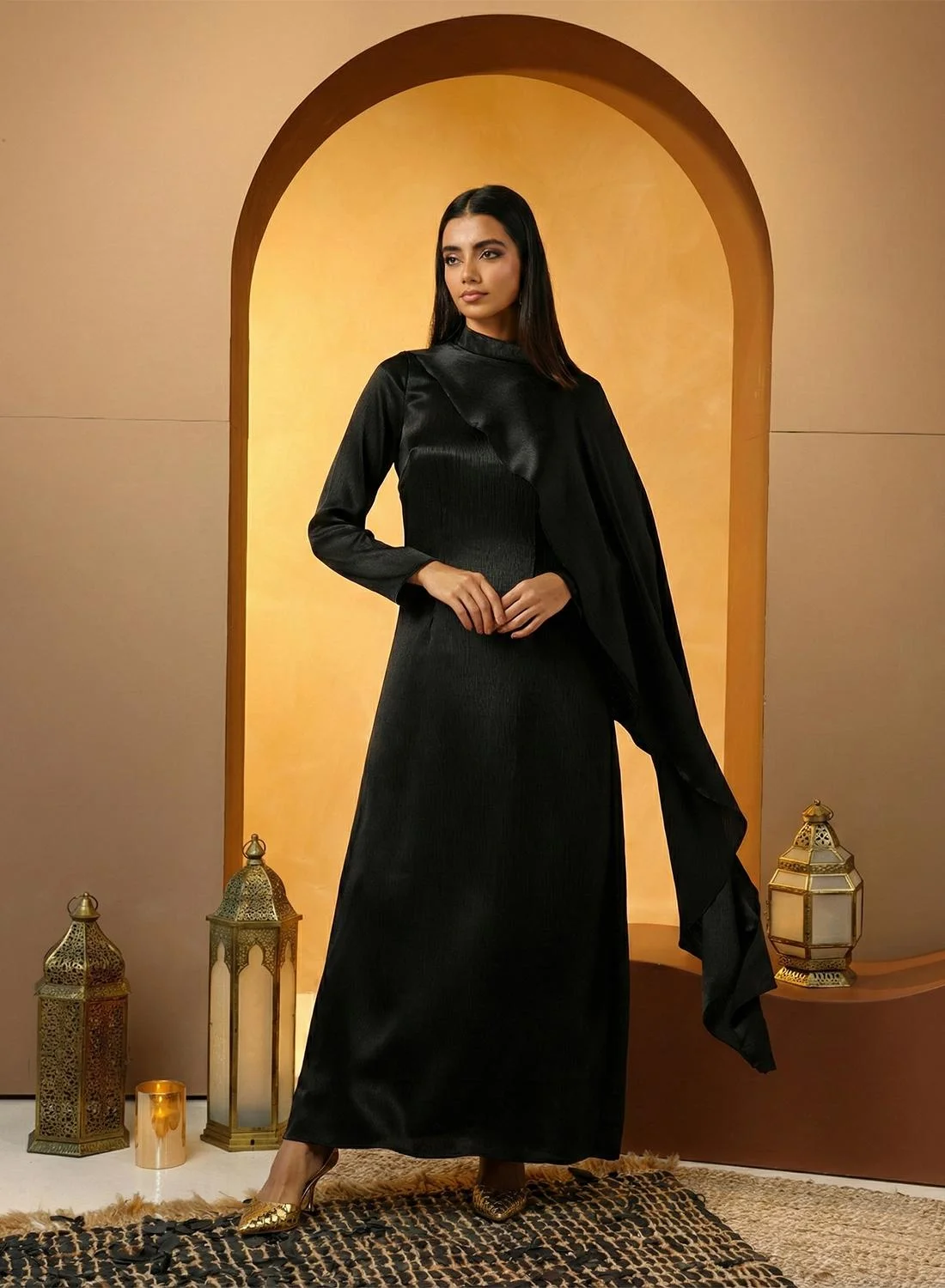 VERO MODA One-Shoulder Cape Sleeve Maxi Dress Elegant Evening Gown for Women au38z