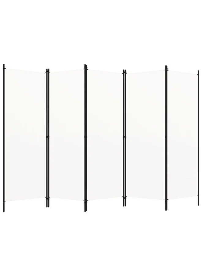VidaXL 5-Panel Room Divider Privacy Screen Foldable Partition (White, 250x180 cm) 42ow9