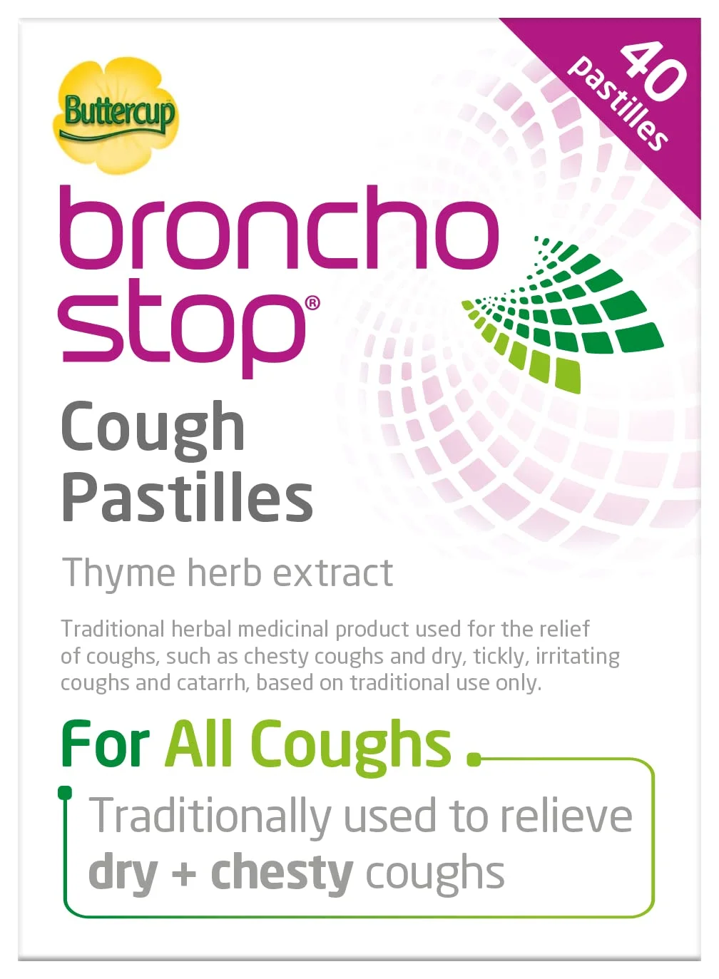 Buttercup Herbal Pastilles Throat Soothing Lozenges (40 Count) 54pil
