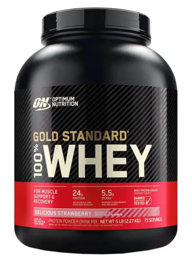 Optimum Nutrition Whey Protein Isolate Powder for Muscle Support and Recovery (Strawberry, 2.27 kg) yomun