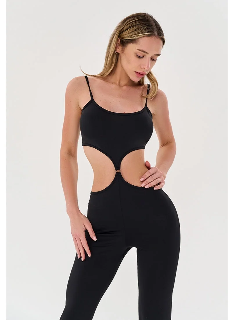 Premium Athletic One Piece Jumpsuit for Women - Flare Leg Workout Romper with Tummy Control (Nylon Blend) 0289c