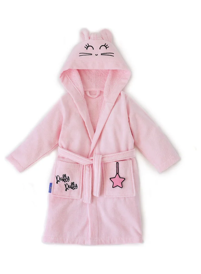 Milk & Moo Velvet Bathrobe Premium Cotton Soft Robe for Kids (Pink, 64x36cm) hpbbp