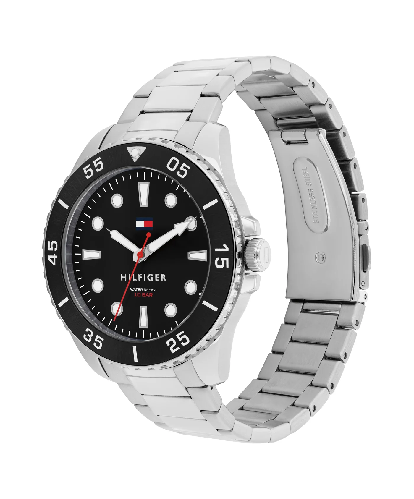Premium Round Analog Men's Watch Stainless Steel and Black Aluminum Case (42mm) ko7xn