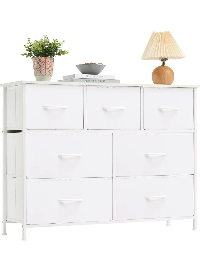 SKY-TOUCH 7-Drawer Storage Cabinet with Removable Fabric Bins Premium Organizer Unit for Bedroom Living Room and Nursery (80 cm x 30 cm x 79 cm) fykfw