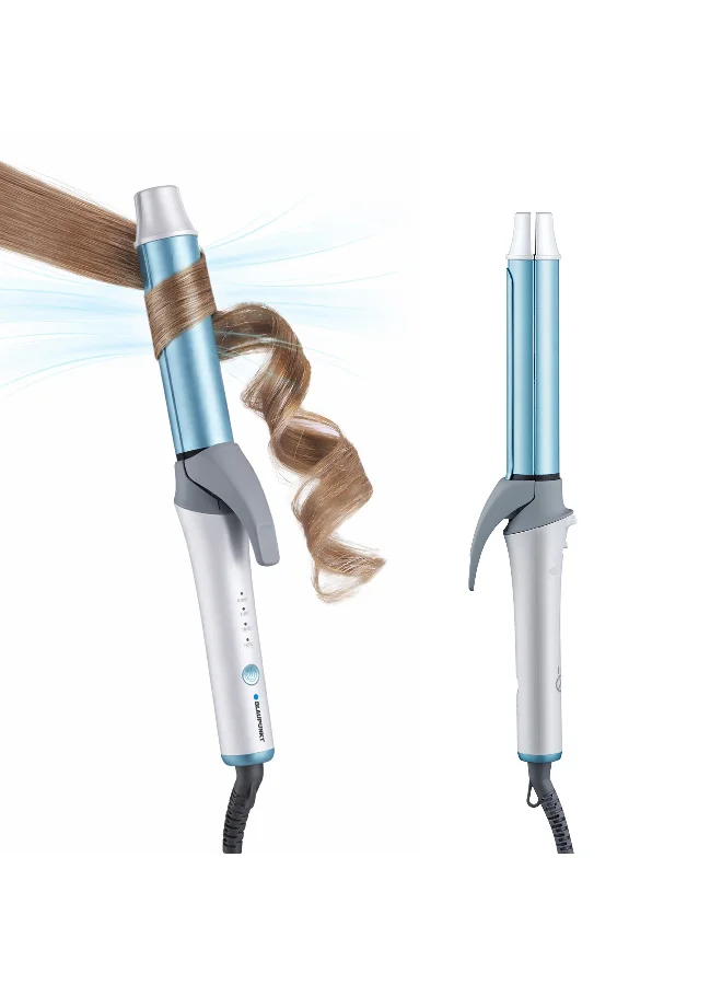 Premium 2-in-1 Hair Curler and Straightener, Ionic Styling Tool with 28mm Ceramic Barrel, 3 Heat Settings (165¨C210¡ãC) for Professional Salon Results qsu03