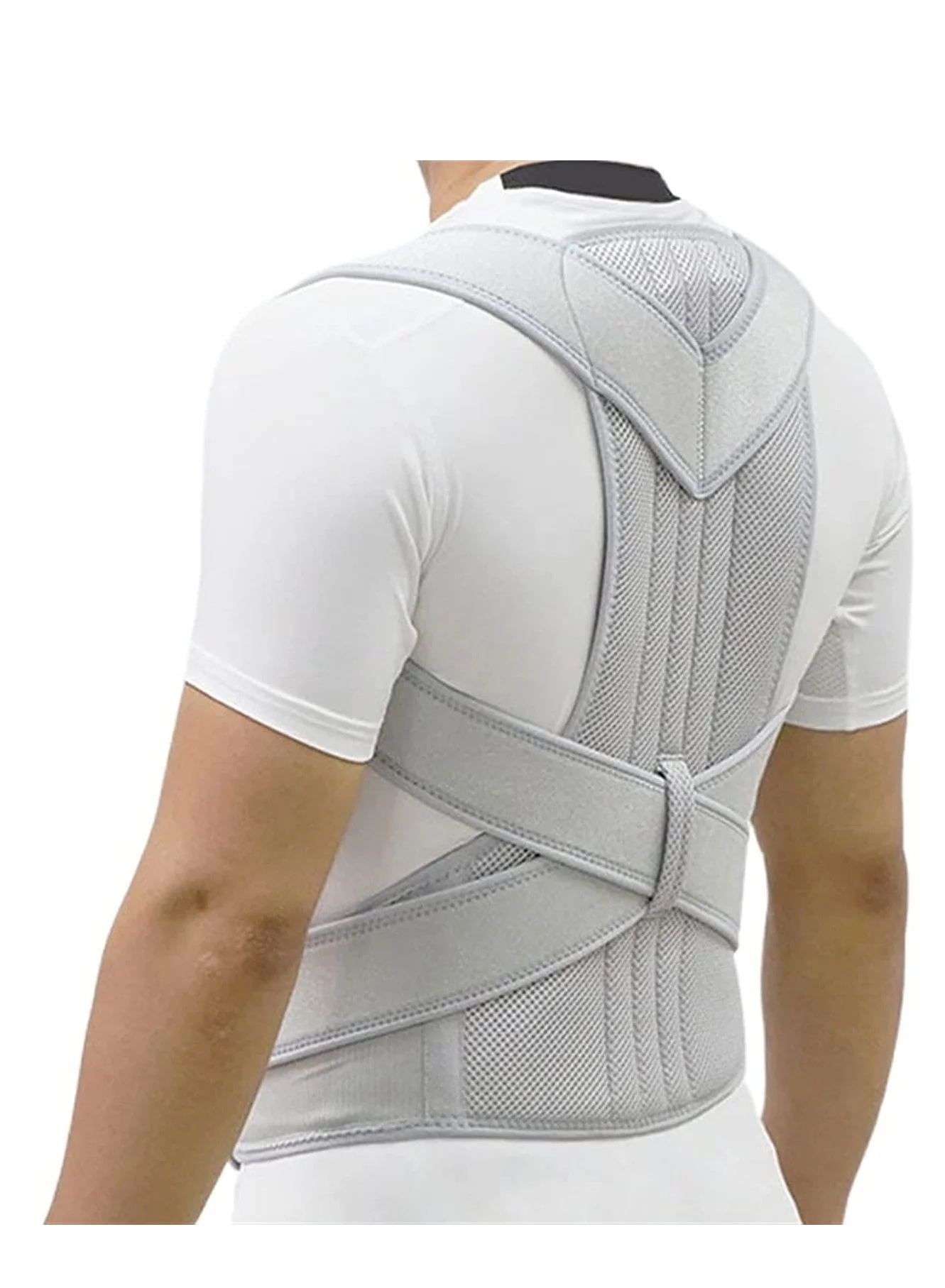 RATSAW Upper Back Posture Corrector Brace Adjustable Neoprene Spine Support Belt for Men and Women (One Size) jq325