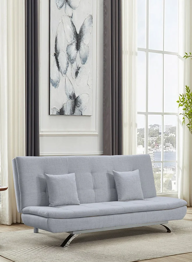 Noon East Classic 3-Seater Convertible Sofa Bed with Adjustable Backrest (Grey, 190 x 95 x 85 cm) j3sgp
