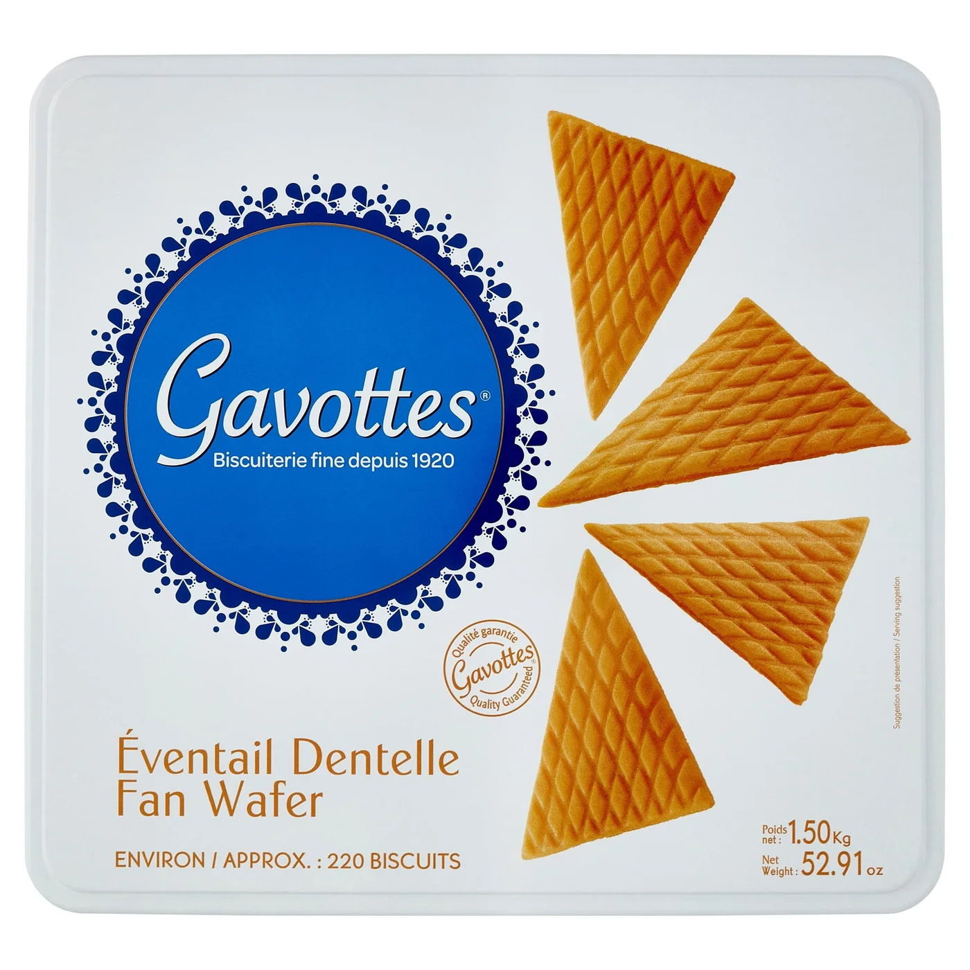 Gavottes Crispy Rolled and Fan Wafers Premium Gift Tin (150g) 92fqs