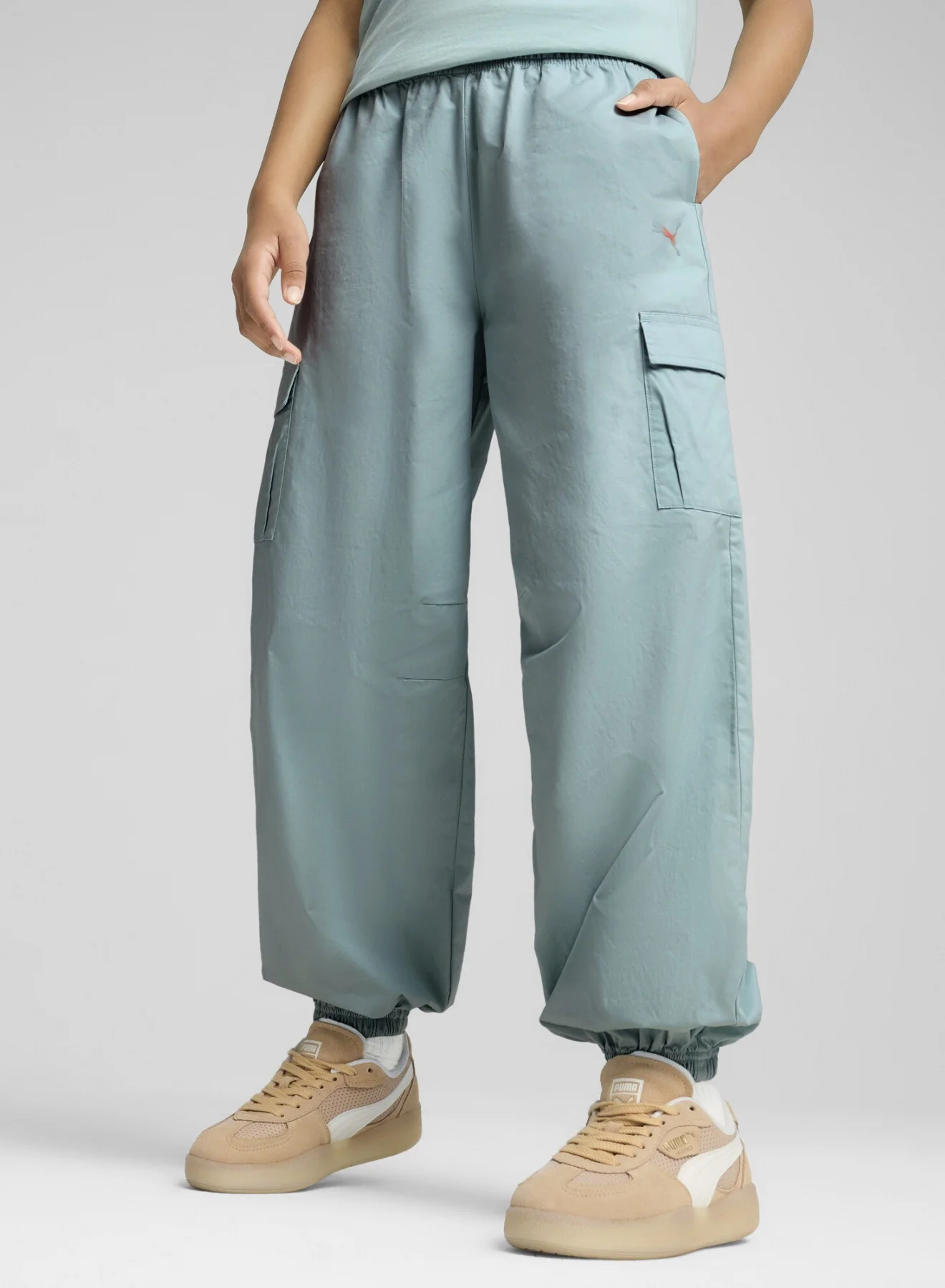 Sport Girls Cargo Pants Utility Style Green (Kids) oj1s9