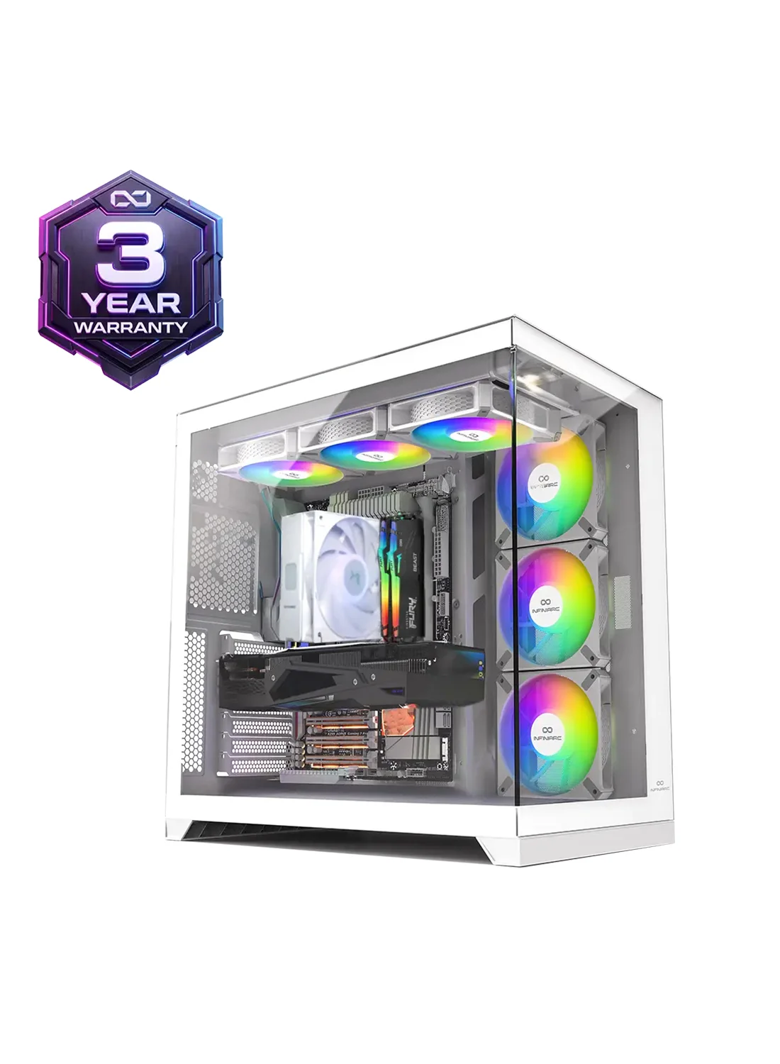 Premium Gaming Desktop PC (Intel Core Ultra 5, 16GB DDR5 RAM, 1TB SSD, RTX 5070 12GB GPU, Windows 11 Pro) White nlld5