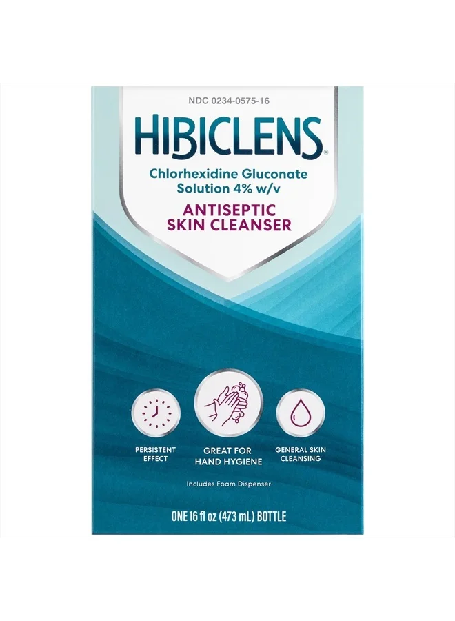 Antiseptic Skin Cleanser 4% CHG Formula with Foaming Pump for Professional and Home Use (473 mL) m697f