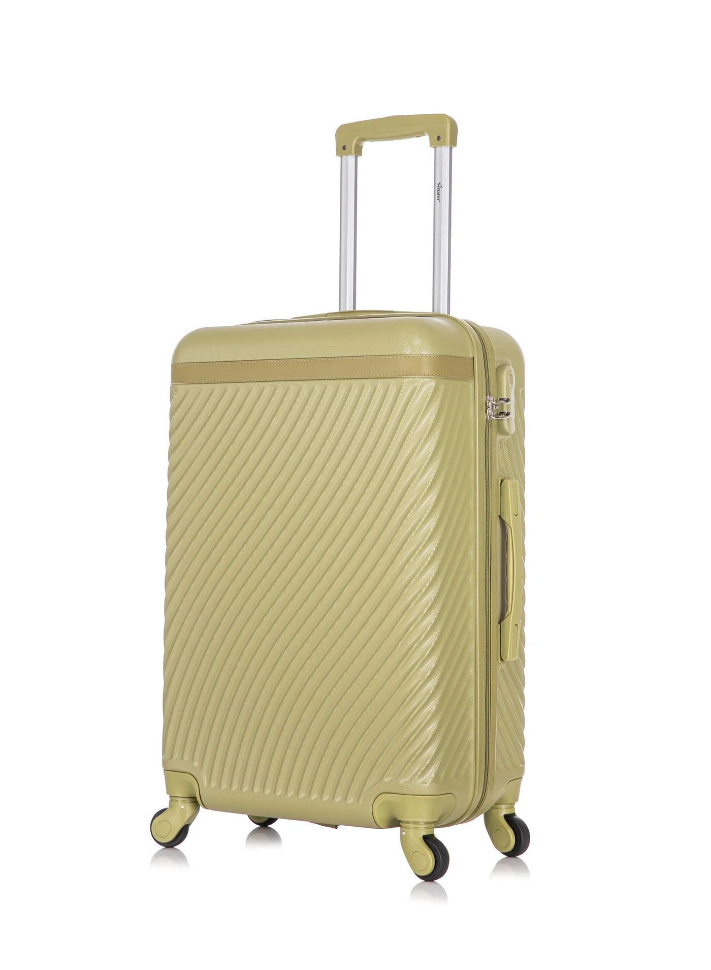 SENATOR Hard Case Travel Trolley Suitcase Lightweight ABS Luggage with 4 Spinner Wheels (Tea Green, 55 cm) b7d1r