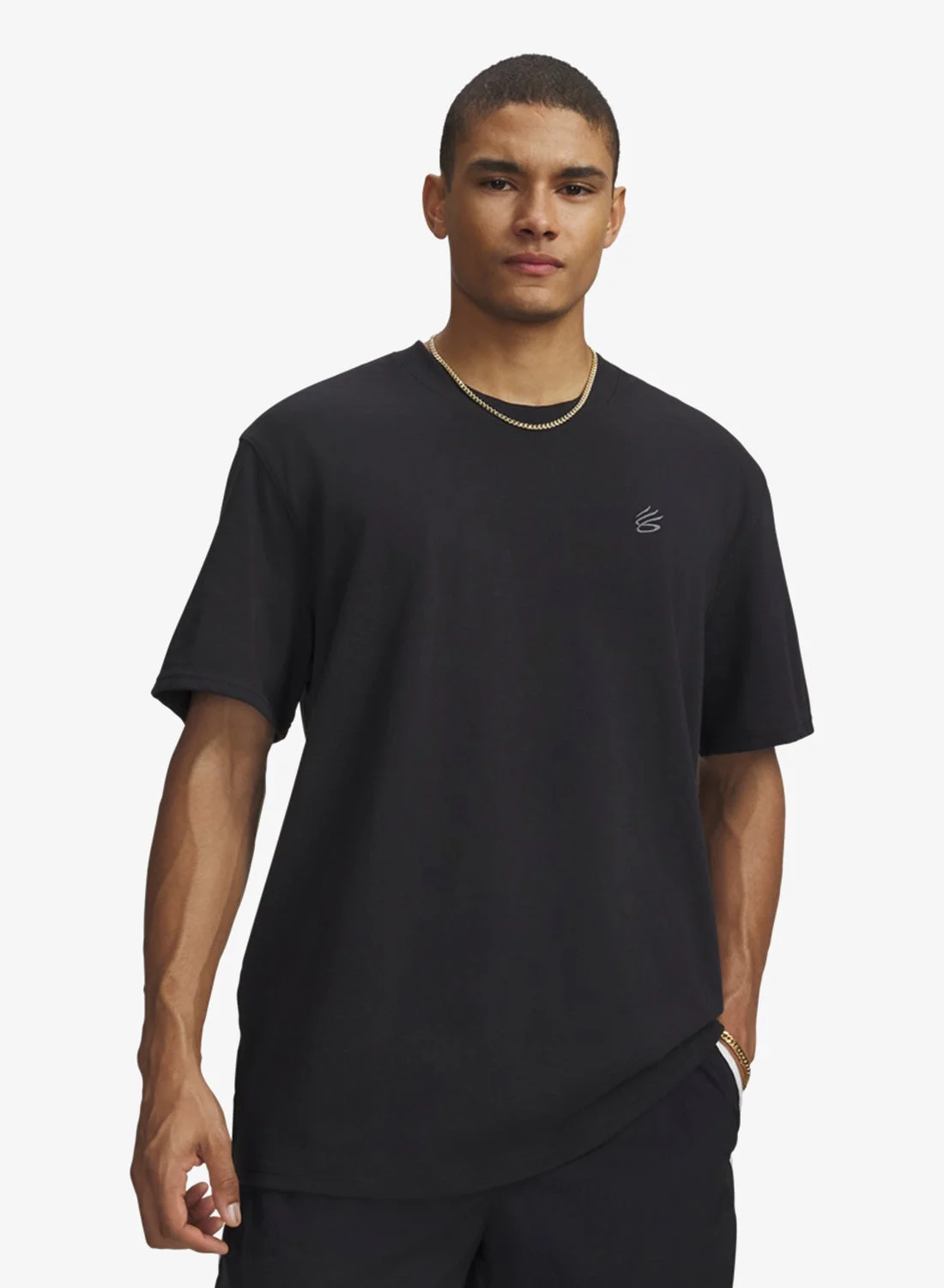 Athletic Logo T-Shirt Premium Cotton Crew Neck Tee for Men (Black, Large) f7bf5