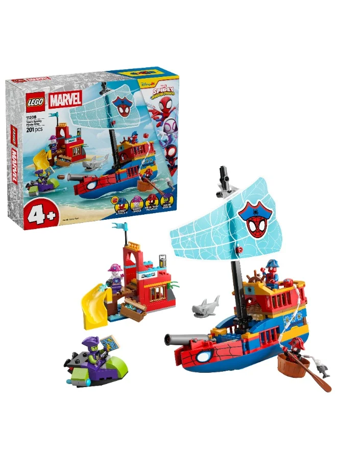 Building Blocks Superhero Pirate Ship Construction Set (201 Pieces, Educational STEM Toy for Kids) fn89k