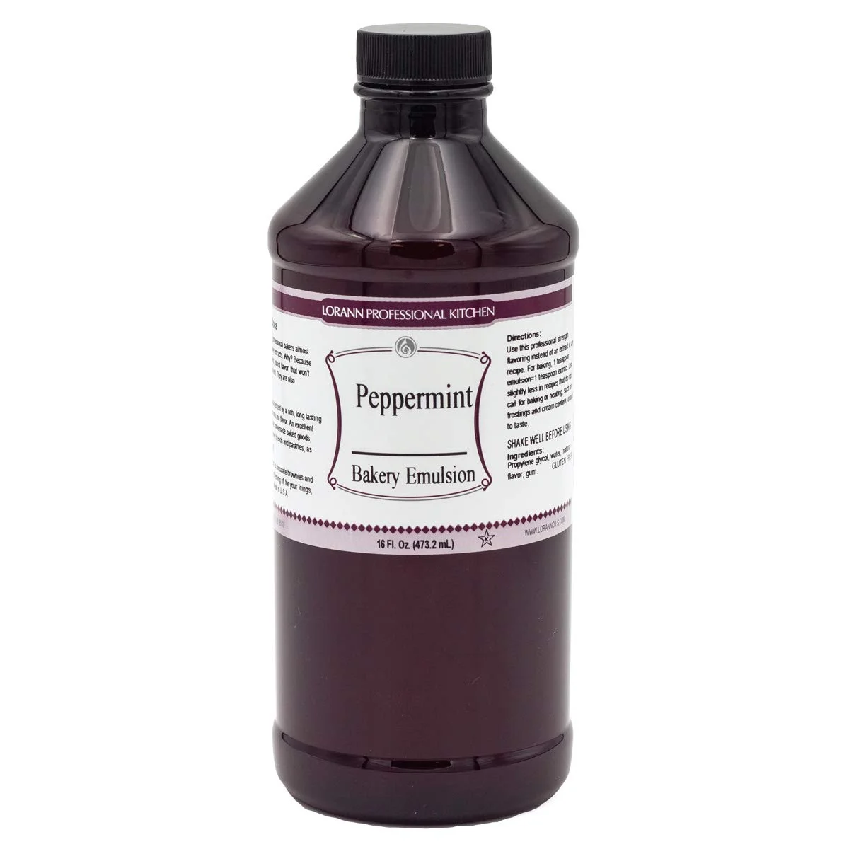 LorAnn Oils Peppermint Bakery Emulsion Premium Culinary Flavoring for Cakes and Desserts (473 mL) yspps