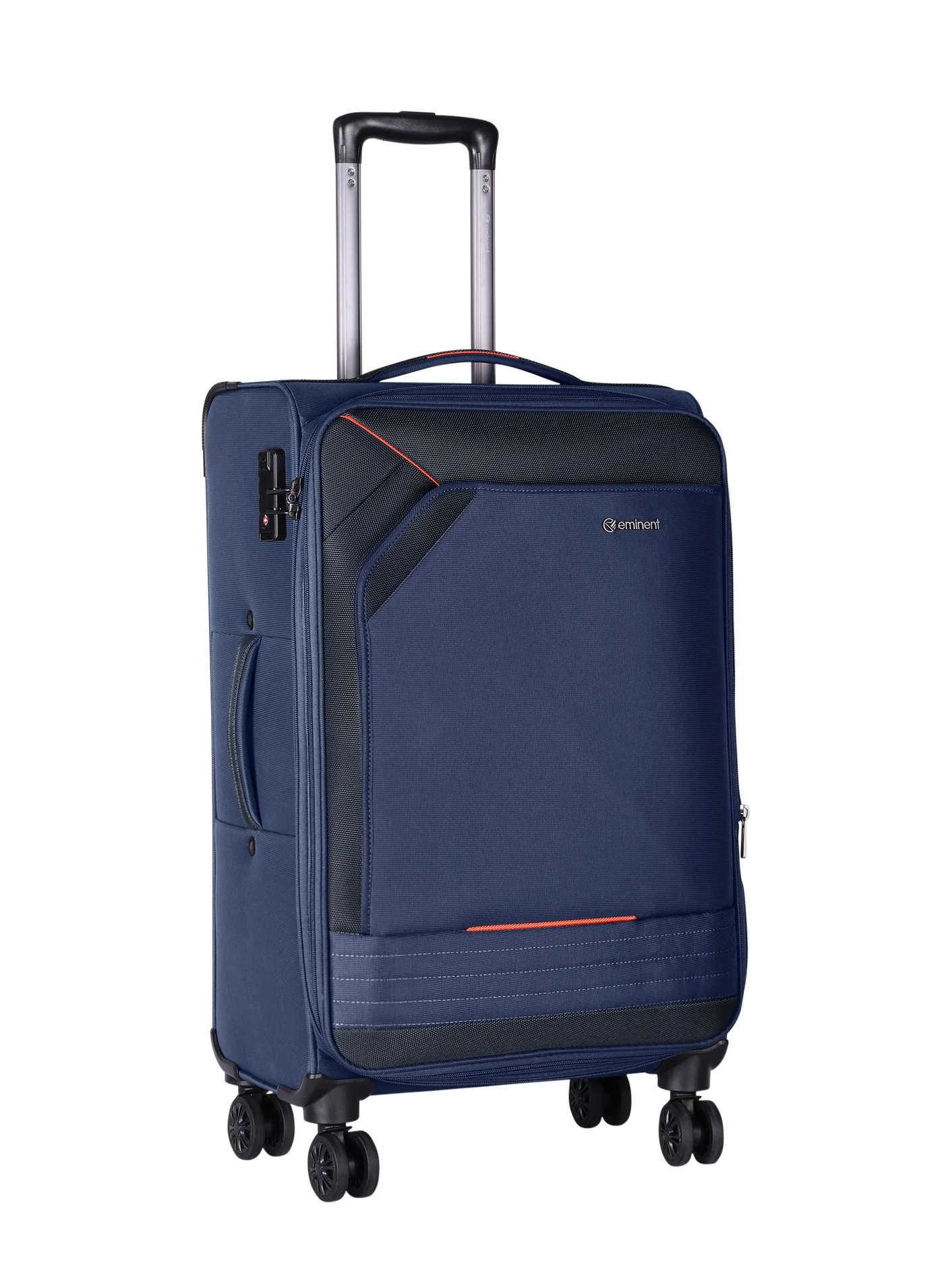 Eminent Expandable Soft Shell Luggage Trolley Bag with TSA Lock and Double Spinner Wheels (Navy Blue, 20 Inch) xrs77