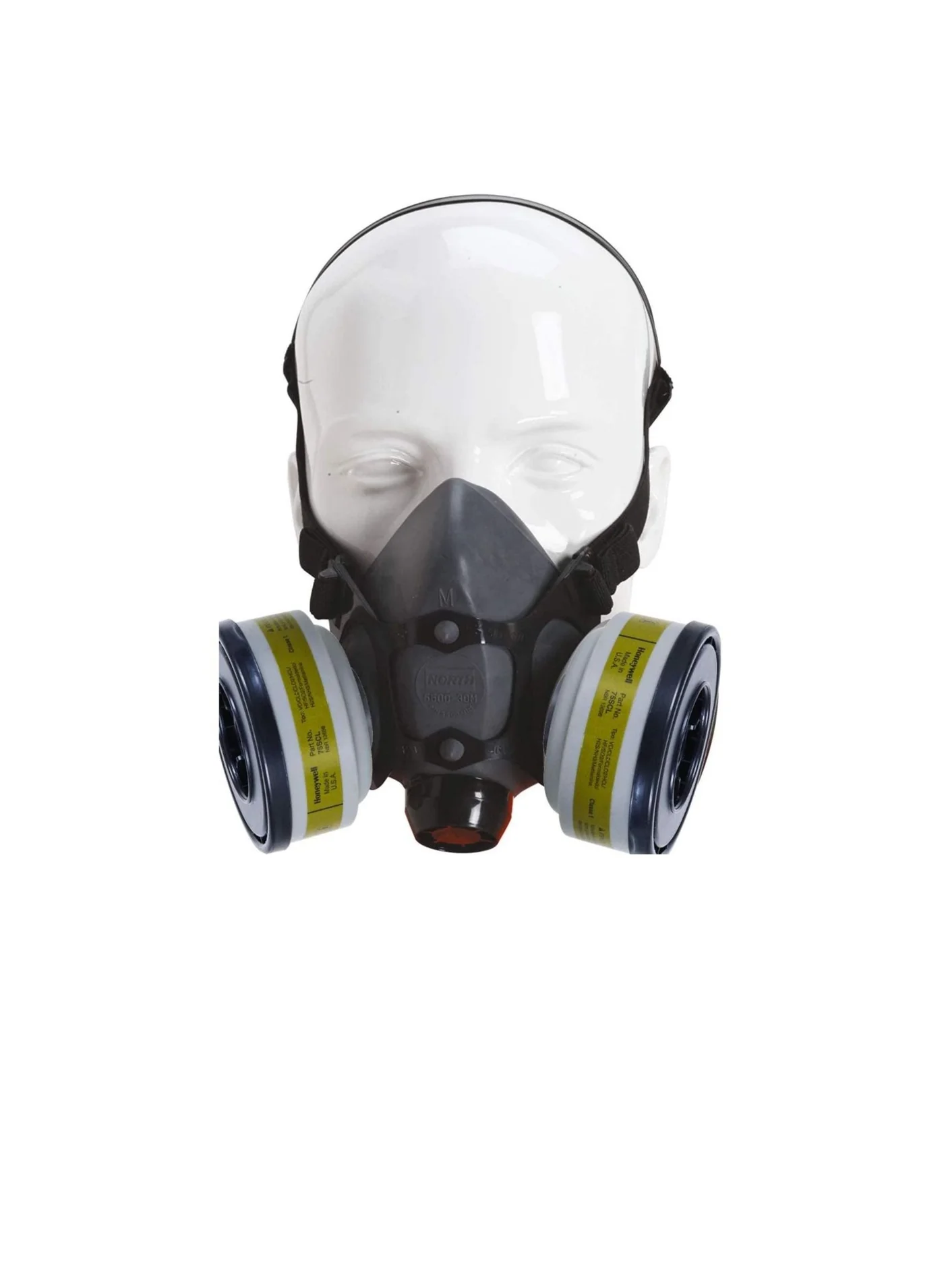 Premium Half Mask Respirator with Dual Filter Cartridges for Industrial Dust and Vapor Protection (One Size) 189ot