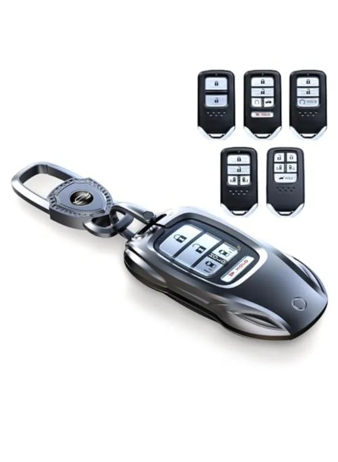 Premium Key Fob Cover with Keychain for Automotive Remote Entry (Black, Universal Fit) n21t2