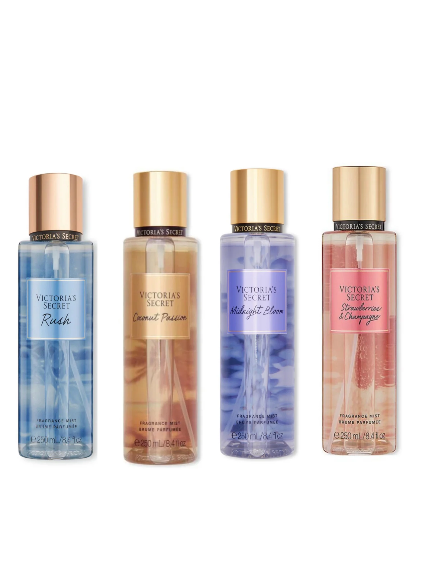 Premium Women's Fragrance Mist Collection (4 x 250 mL) - Long-Lasting Floral and Fruity Body Spray Set for Daily Use lcowp