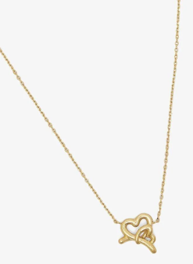 Embraced Hearts Chain Necklace Premium Gold-Tone Jewelry for Women (One Size) k2nsu
