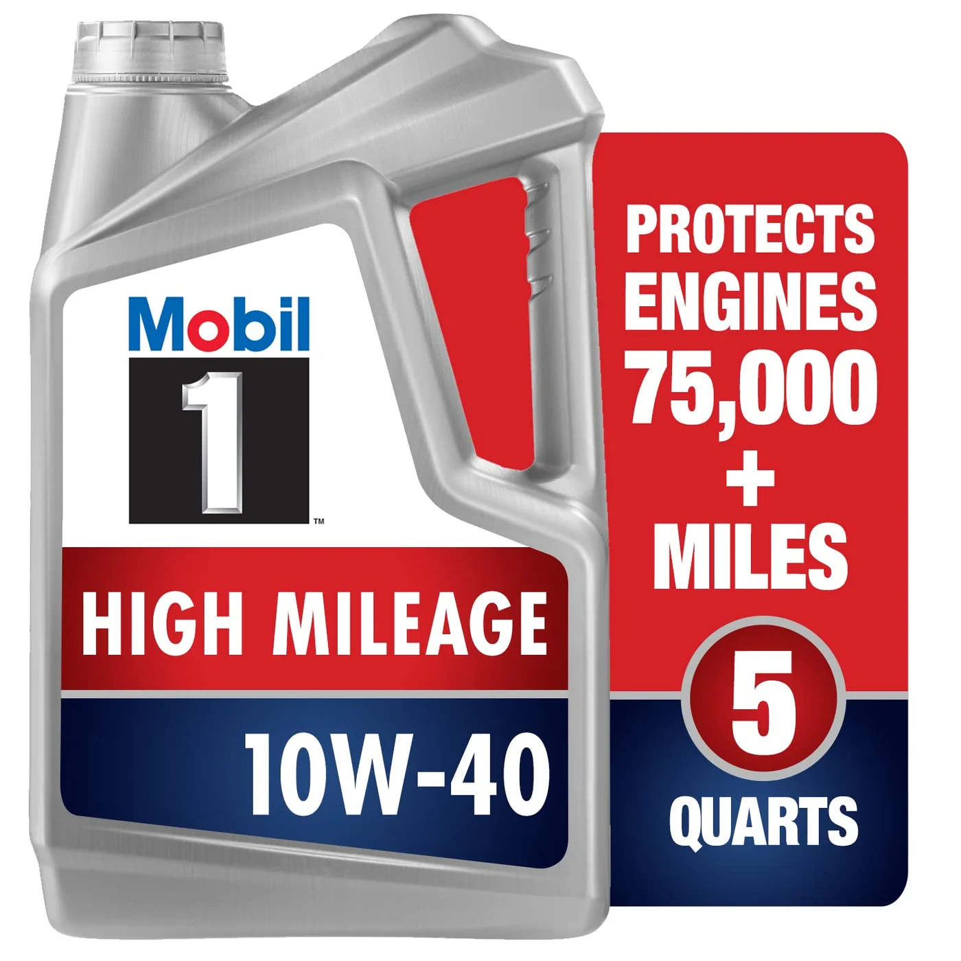 Premium Full Synthetic Motor Oil 10W40 High Mileage Engine Lubricant (4.73 L) ef2gm