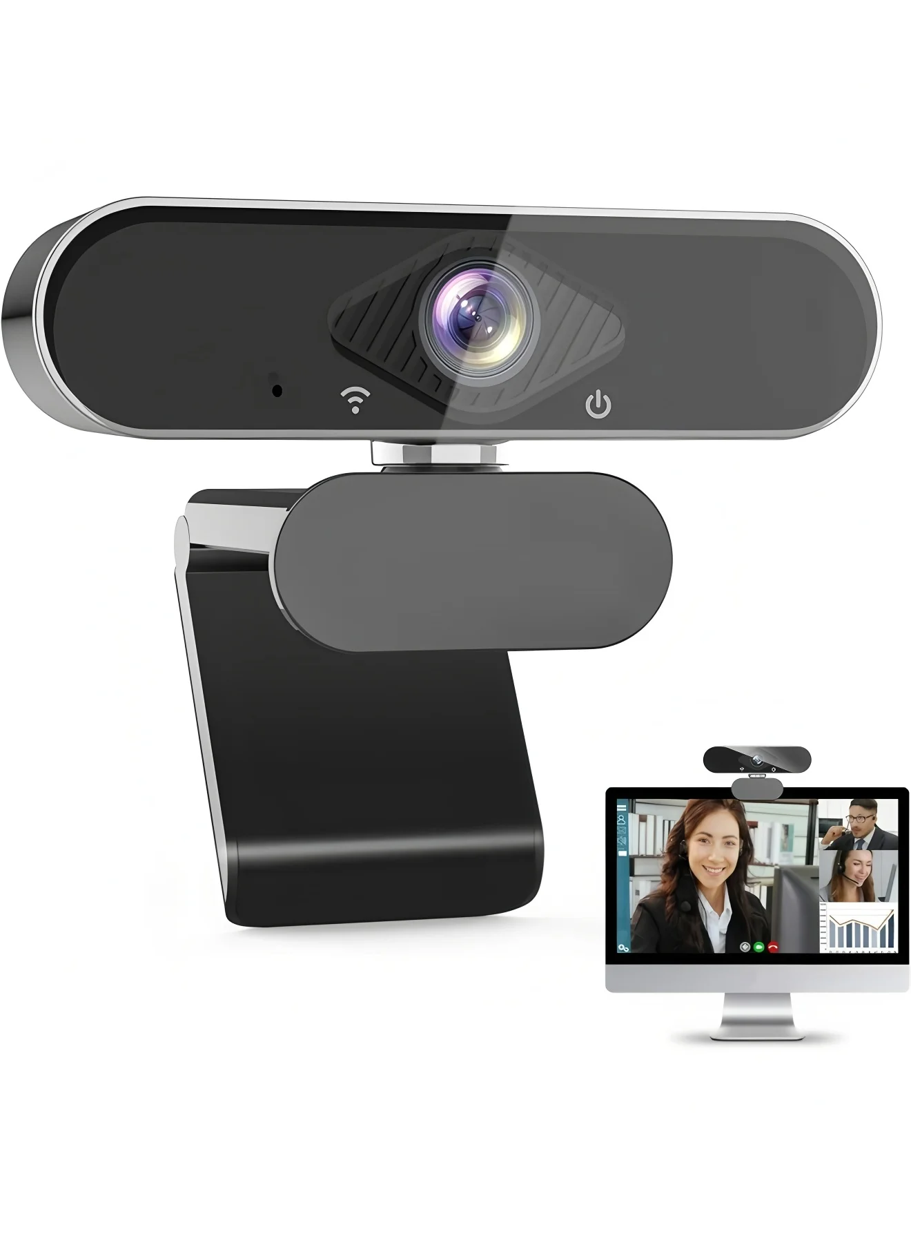 Flyview USB Computer Webcam 2K HD Digital Camera with Built-in Microphone for Desktop Laptop Video Conferencing (2K) r3v40