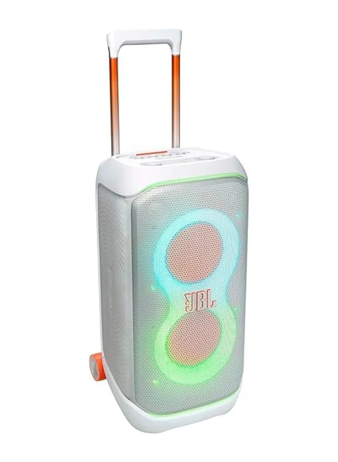 Premium Audio Portable Bluetooth Party Speaker 240W with AI Sound Boost and Futuristic Light Show (White) apkif