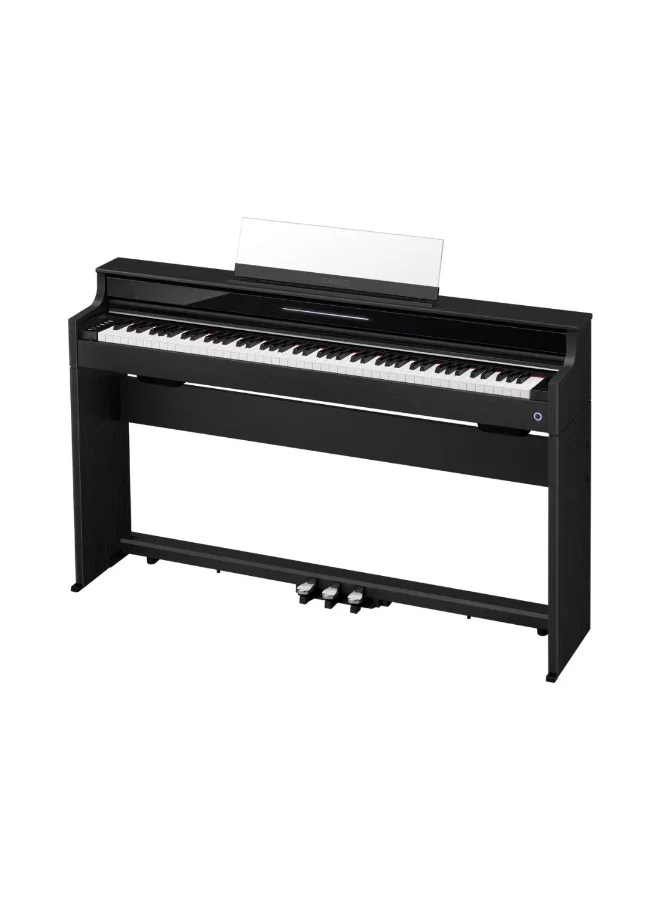 Premium Slim Console Digital Piano 88-Key Weighted Action Keyboard for Home Studio (Black) f2jma