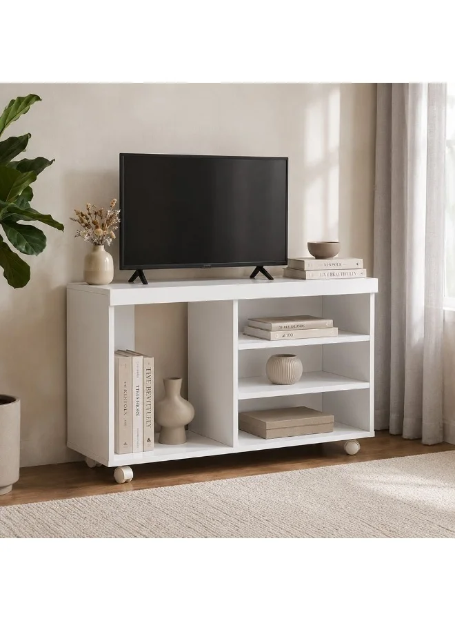 Danube Home Valeria TV Cabinet Entertainment Unit (Engineered Wood, White, 90x30x54 cm) 5nbof