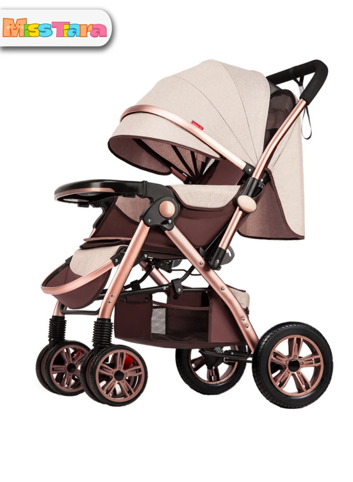 MissTiara High View Baby Stroller (Lightweight, Foldable, Shock-Absorbing, 0-3 Years) agp4z