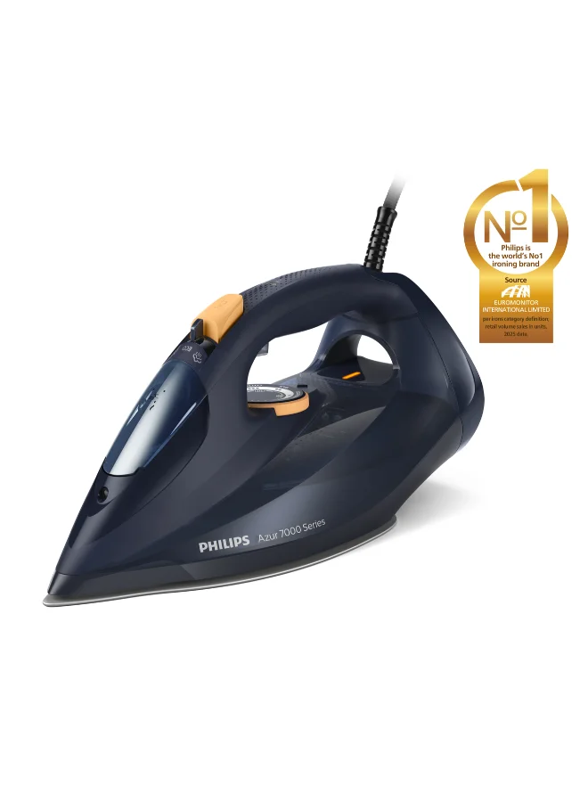 Professional Steam Iron 3000W High-Performance Garment Steamer with SteamGlide Elite Soleplate and Auto-Off Safety (Blue, 3000 W) 6mf8h