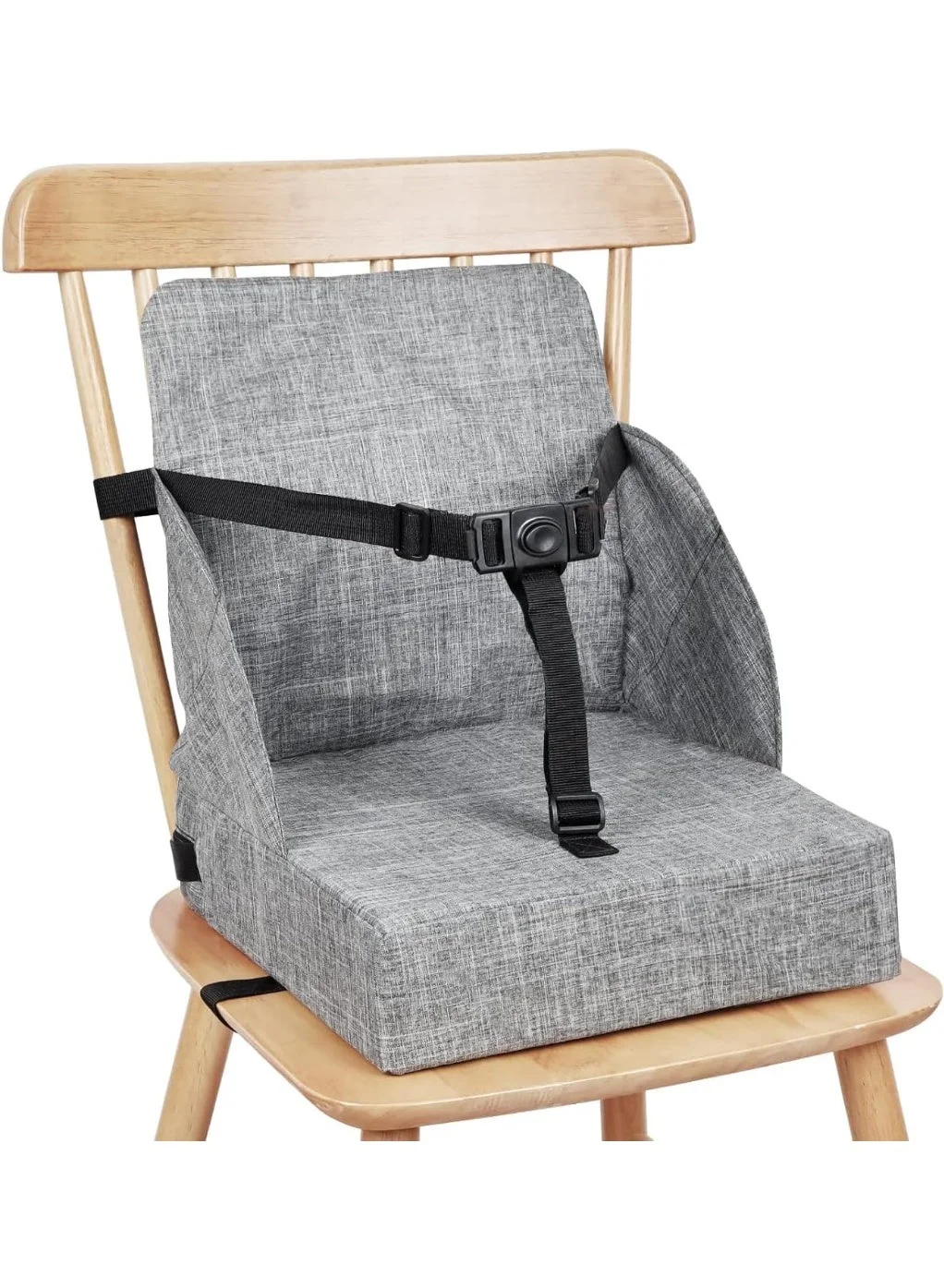 Portable Toddler Booster Seat for Dining Table, Lightweight Compact High Chair with Adjustable Straps for Travel (Grey, 32 x 8.5 cm) 6h7o0