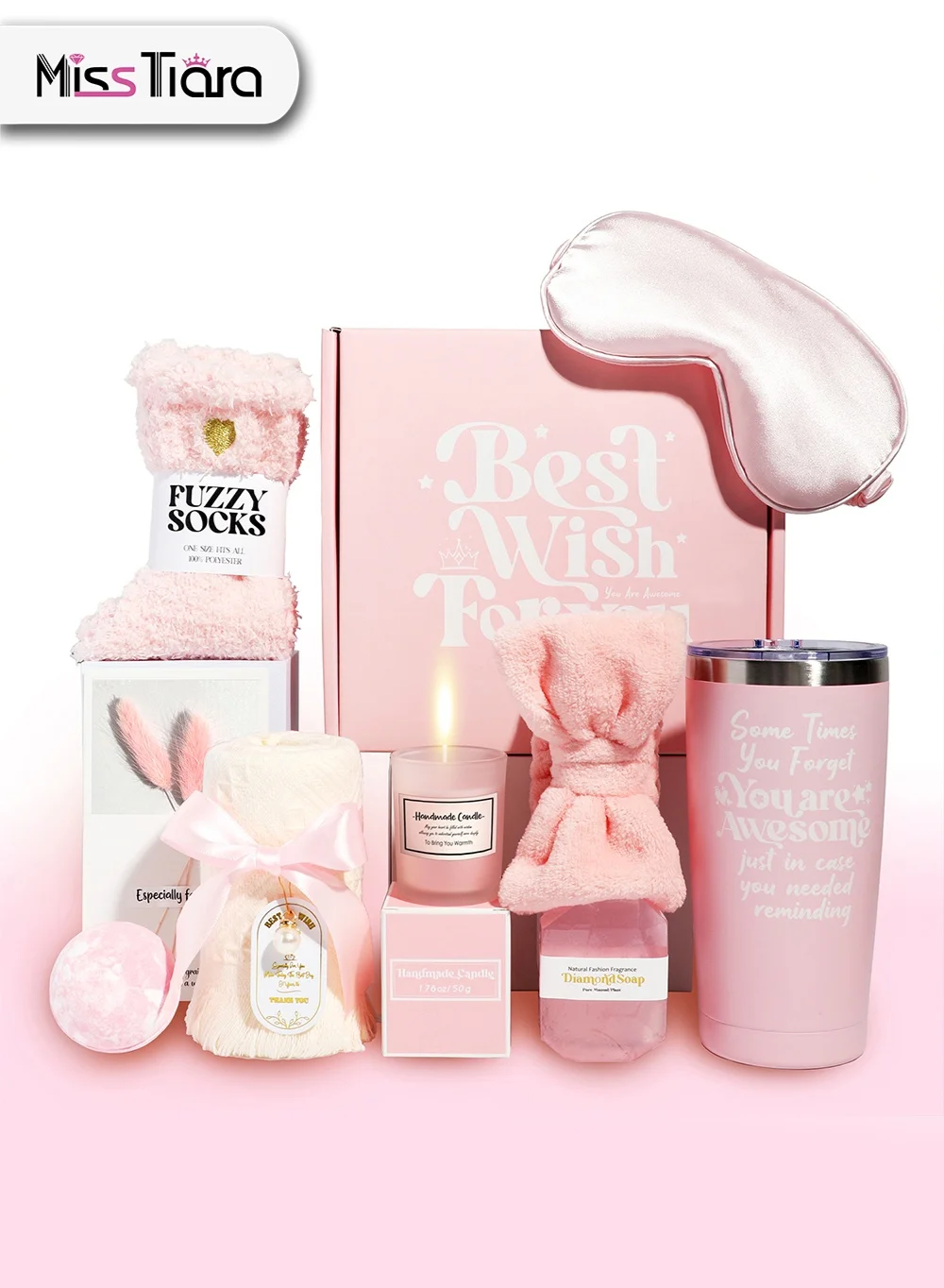 MissTiara Premium Relaxation Spa Gift Set for Women (11-Piece Inspirational Care Package for Birthday and Wellness) q0itv