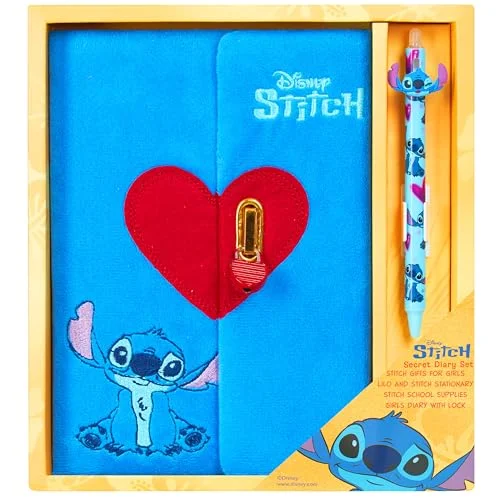 Premium Cartoon Character Stationery Set A5 Notebook and Lockable Diary with Pen for Kids (Blue, A5) w09md