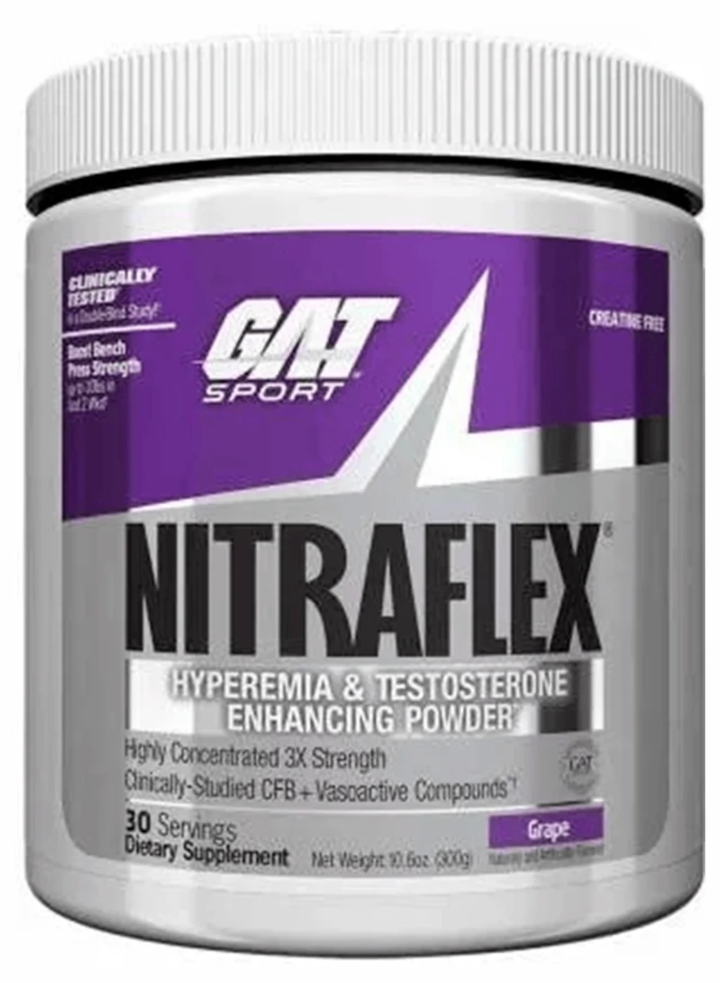 GAT Sport Nitraflex Pre-Workout Energy Supplement (Grape, 300g) zcafy