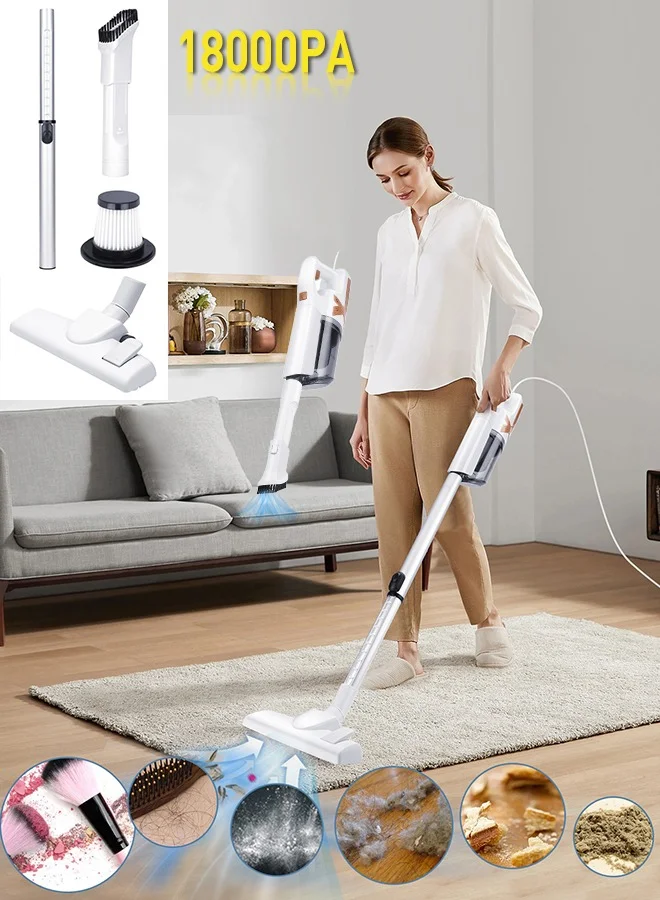Xoopla Corded Stick Vacuum Cleaner (18000PA Suction, 650W Motor, 5M Cord) Lightweight Handheld Vacuum for Hard Floor and Carpet 6suqc