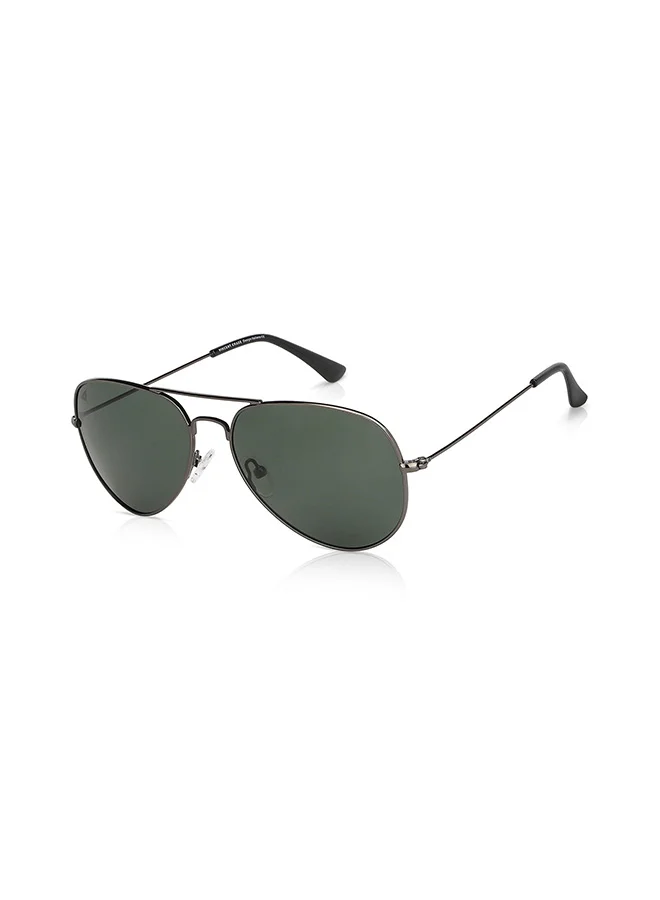 Vincent Chase Vintage Aviator Polarized Sunglasses UV Protected Full Rim Eyewear (Grey, 58mm) For Men & Women p3v3v