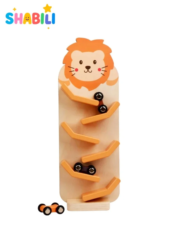 SHABILI Wooden Sliding Track Car Toy Montessori Educational Gravity Racing Set for Kids (Multicolor, 30 cm x 25 cm) okmkb